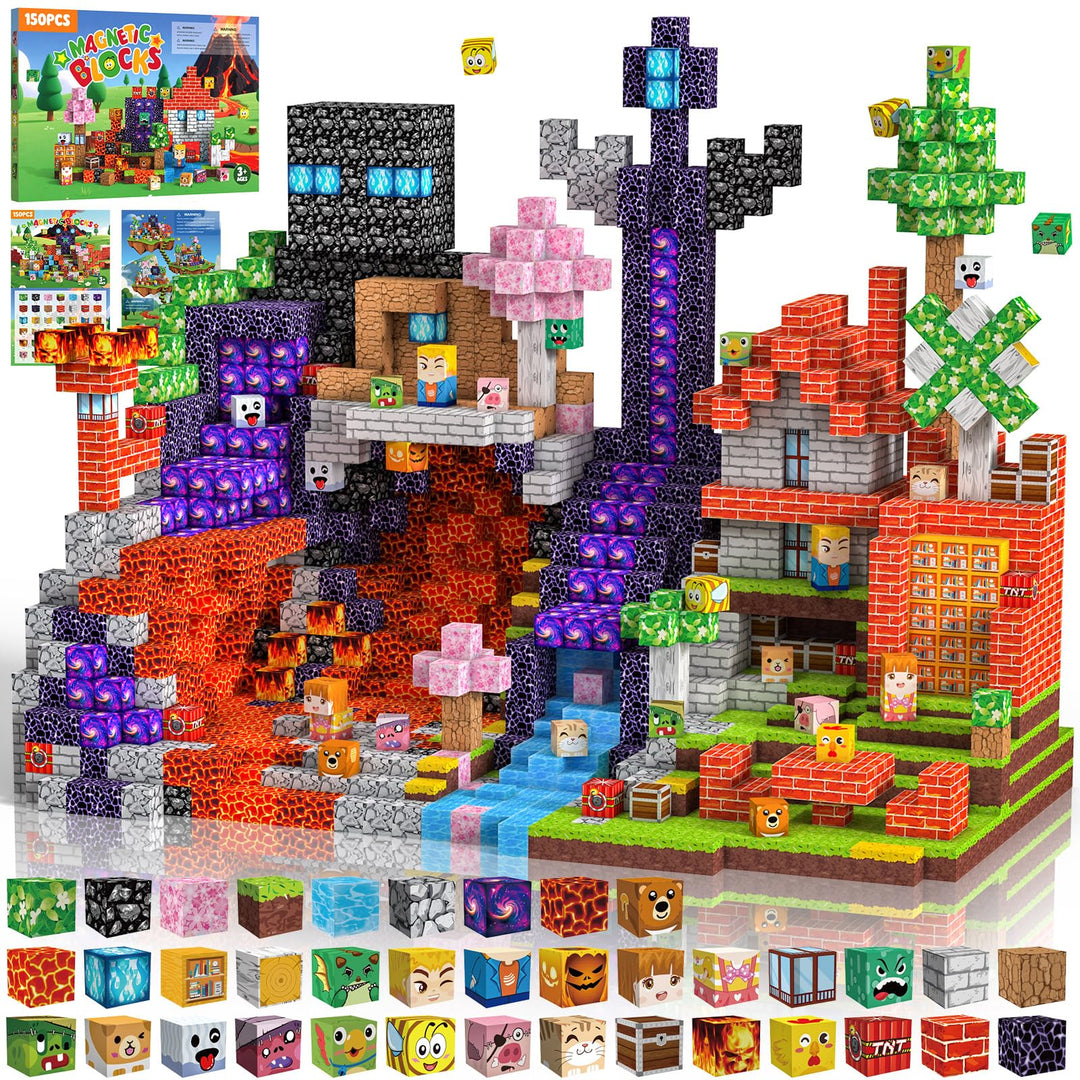 Magnetische Bausteine 150 PCS 2CM Magnetbausteine für Kinder ab 3 Jahre Blocks, Montessori Spielzeug