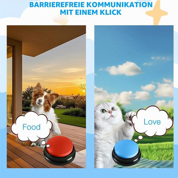 Buzzer mit Aufnahmefunktion, 6 Stück Haustier Talking Training Antwort Buzzer, Haustier Ausbildung T