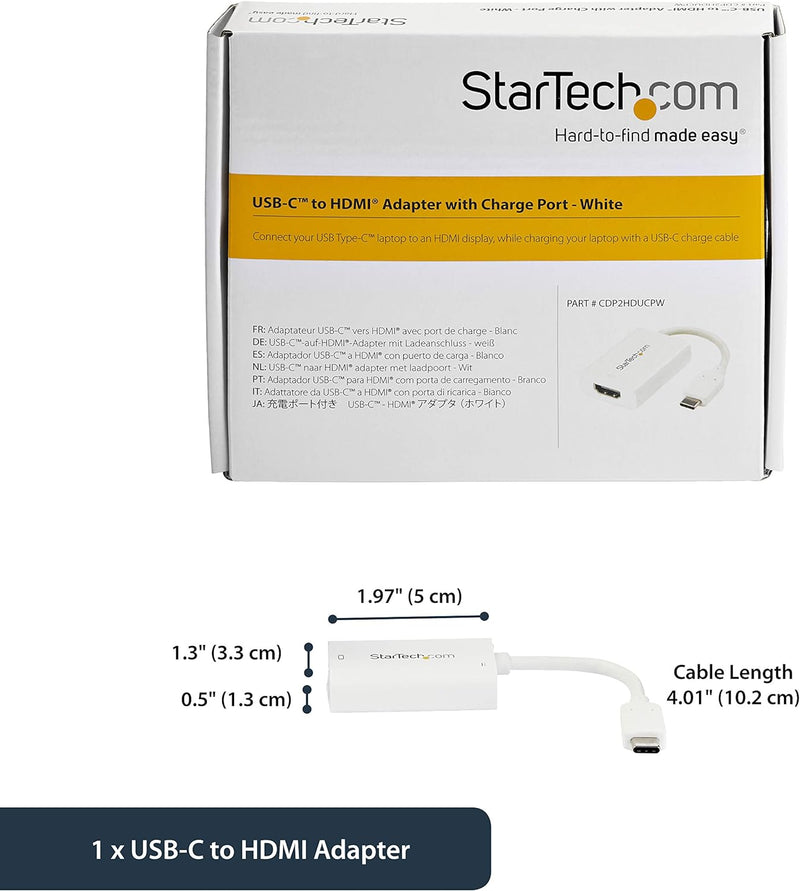 StarTech.com USB-C auf HDMI Adapter mit USB Stromversorgung - USB Typ C zu HDMI Konverter für Comput