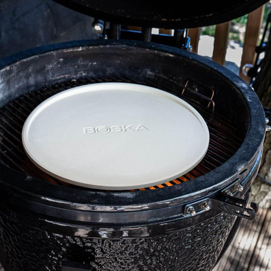 Boska Pizzastein Deluxe L/Für Backofen und Grill/Pizzen in Steinofenqualität/Schöner erhöhter Rand/C