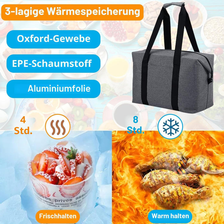 Kühltasche, faltbar, 20 l, Kühltasche, weich, isoliert, Picknicktasche, tragbar, Kühltasche, Lunchta