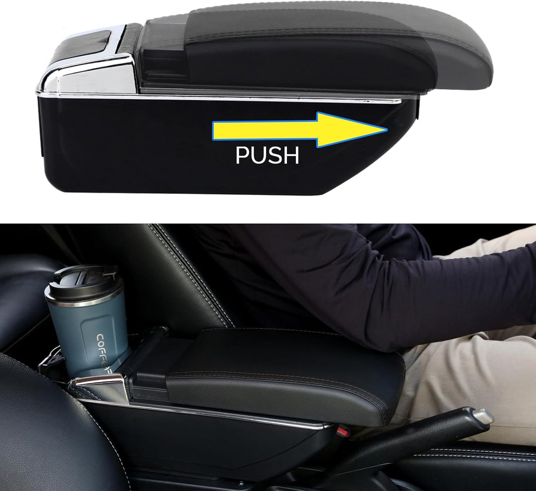 für Berlingo 2010-2020 Armlehne Mittelkonsole Aufbewahrungsbox Drehbar Mit Getränkehalter Doppelschi