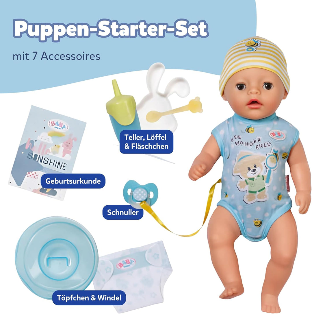 BABY born Lukas (Little Baby Boy) - 36 cm grosse Babypuppe - 7 Funktionen inkl. Accessoires & Stramp