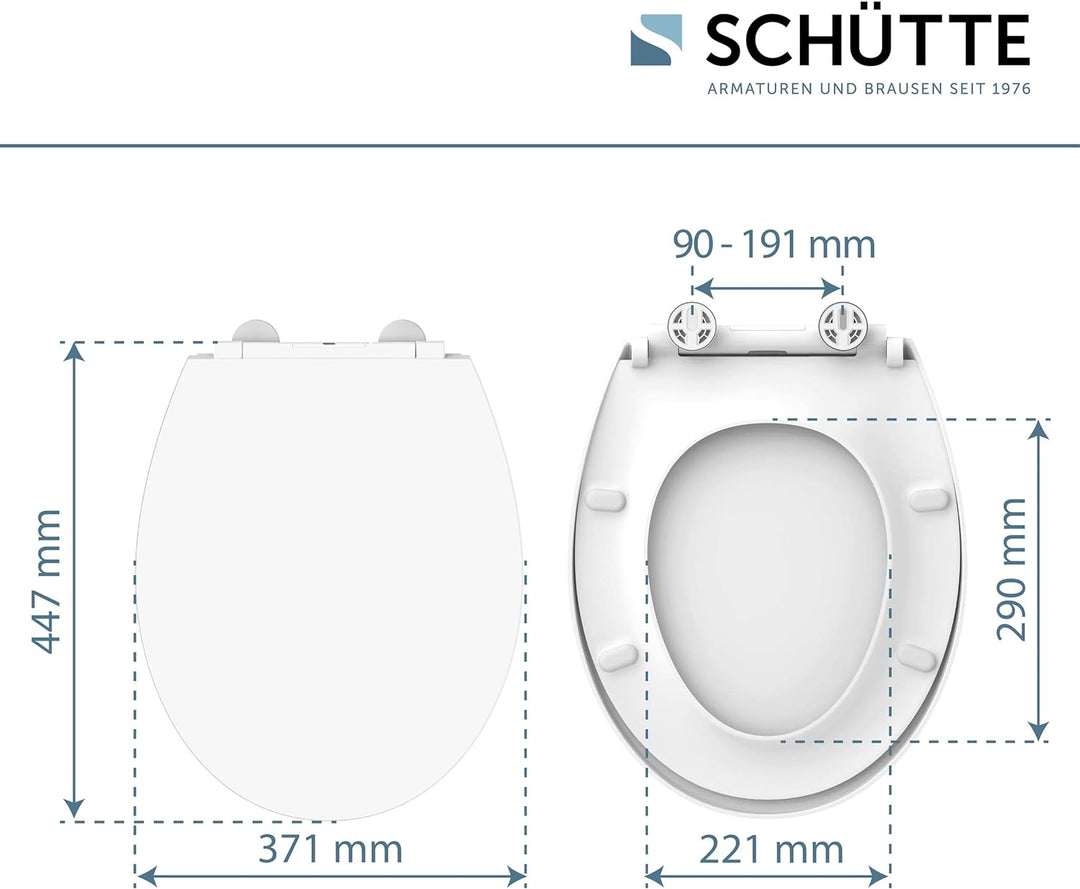 SCHÜTTE WC-Sitz mit Absenkautomatik und LED Nachtlicht | Leuchtender Klodeckel Schnellverschluss | W