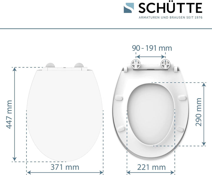 SCHÜTTE WC-Sitz mit Absenkautomatik und LED Nachtlicht | Leuchtender Klodeckel Schnellverschluss | W