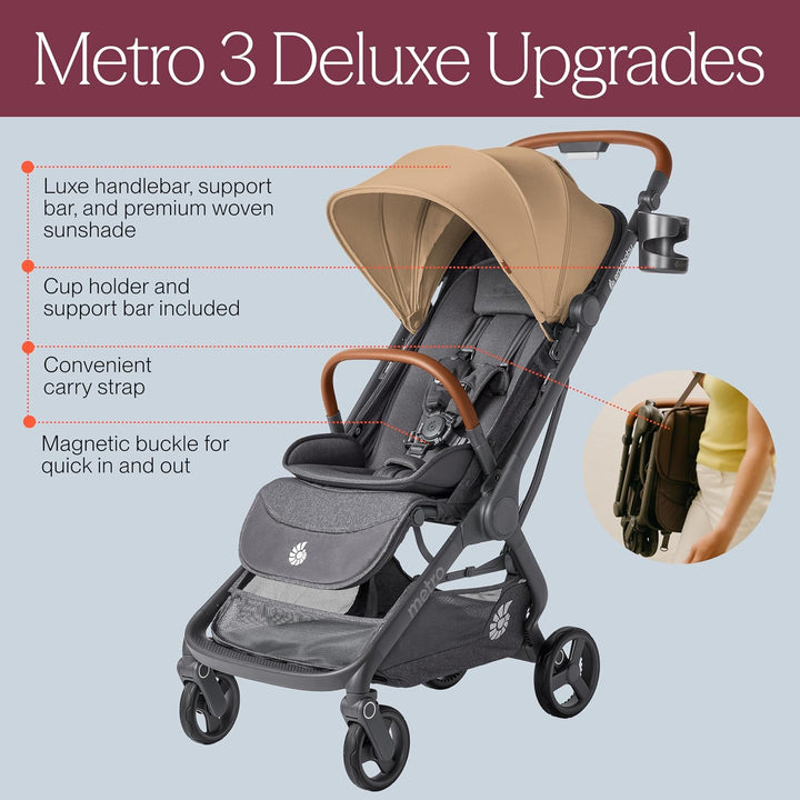 Ergobaby Metro3 Deluxe Kinderwagen Buggy mit Liegefunktion, Baby-Buggy ab Geburt bis 22kg (0-4 Jahre