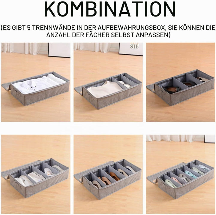 Schuhaufbewahrung Unter Dem Bett 60*33*14cm, Schuh-Regal FüR Unter Das Bett, Faltbare Aufbewahrungsb