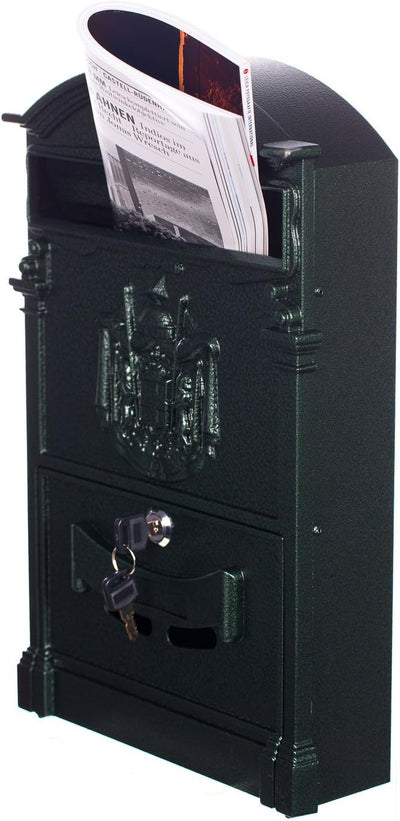 Antiker und sehr edler Briefkasten LB-001 Grün Wandbriefkasten, Briefkasten, Nostalgischer Englische
