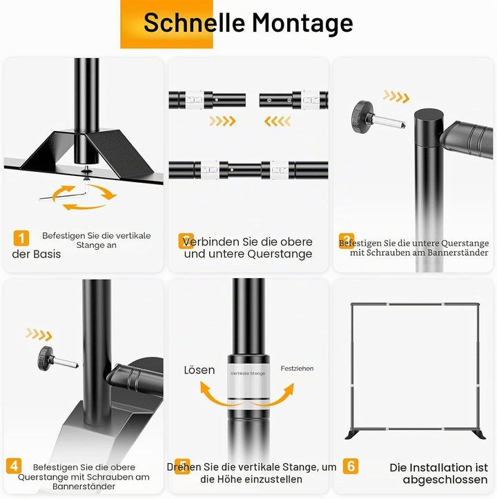 EMART Banner Ständer 3 x 3 m, Verstellbarer Hintergrund Ständer, Foto Hintergrundständer für Studio,