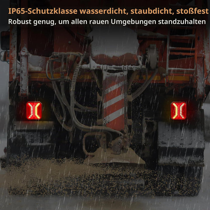 2 Stück Anhänger Rücklichter, IP65 12 V/24 V Superhell Wasserdicht Blinker Bremse Rückwärtsgang Nebe