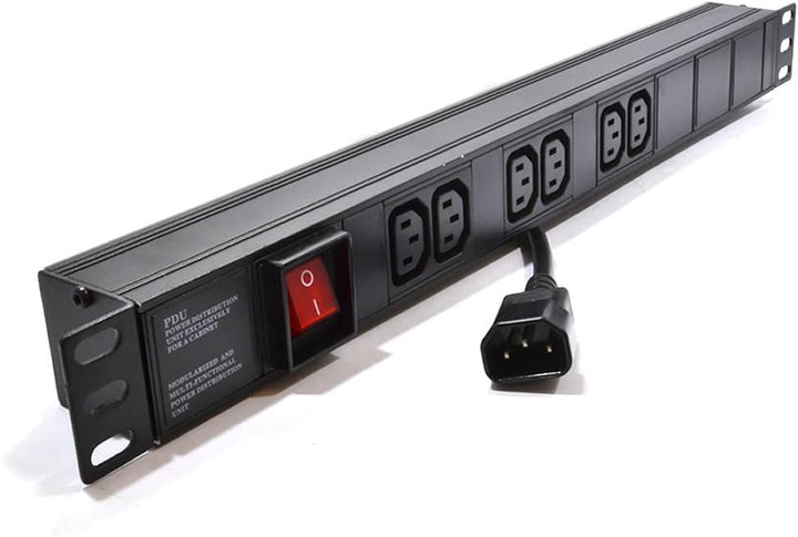 Strom Verteilen Einheit 6 Wege C13 IEC 19 inch Horizontal PDU Zum C14 Stecker [6 Way Horizontal], 6