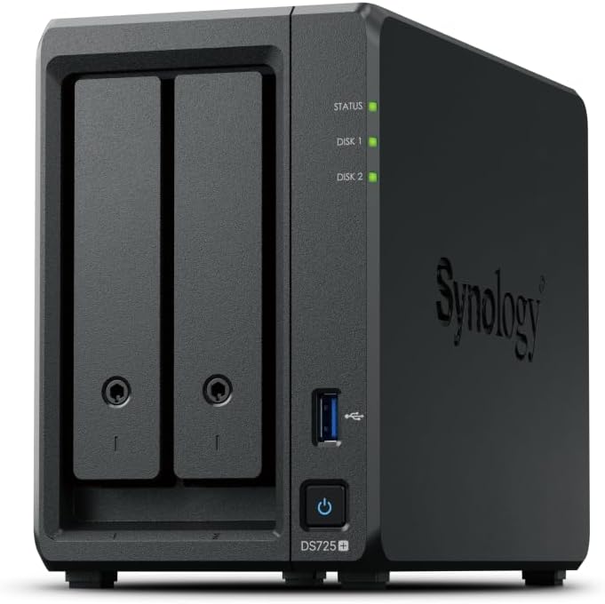 Synology DS725+ Bundle 16TB Western Digital (WD Red Plus 2X 8TB) 2 Bay Plus Serie mit Ryzen R1600, 4