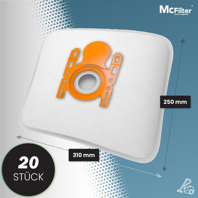 McFilter | 20 Staubsaugerbeutel passend für Siemens Baureihe VS06 synchropower und Baureihe VS08 Sta