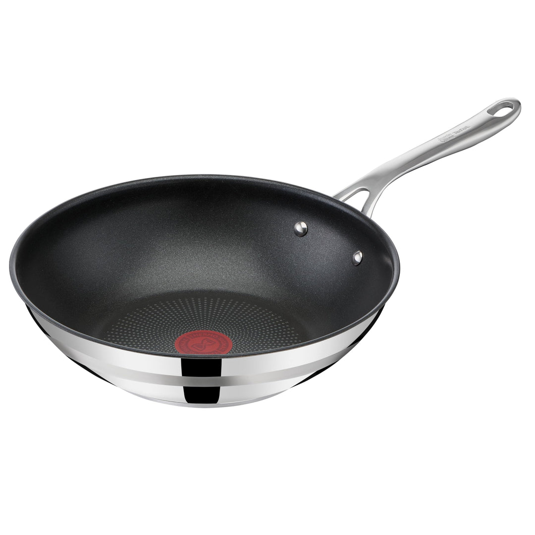 Tefal Jamie Oliver Cook' Smart Edelstahl-Wokpfanne 28cm mit Titanium 2X Antihaftversiegelung, E31019