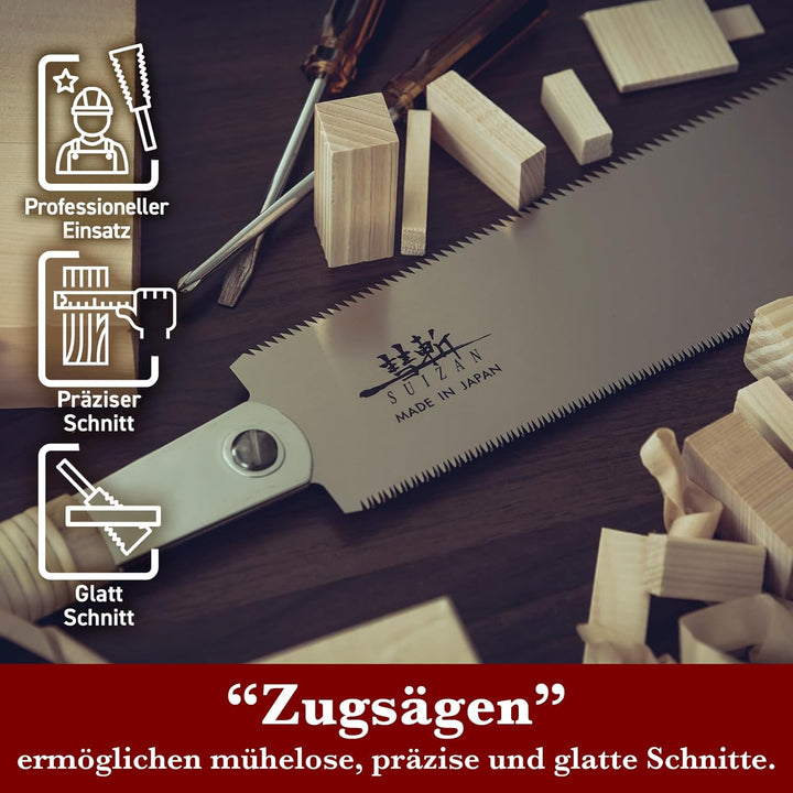 SUIZAN Japansäge Holzsäge Ryoba 240mm Zugsäge Japanische Säge Handsäge Holz Holzbearbeitungswerkzeug