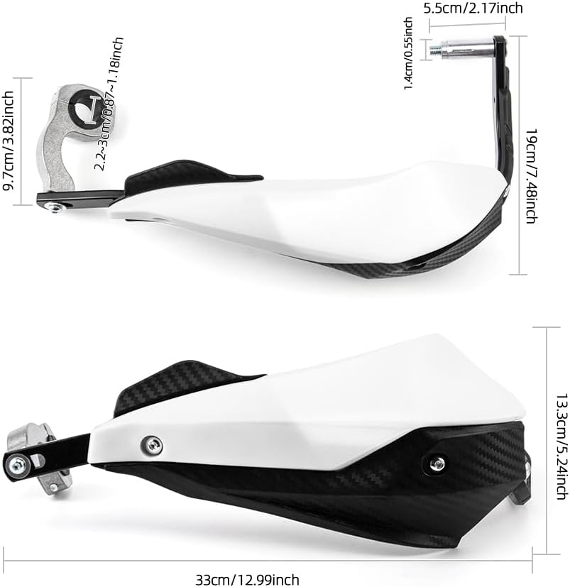 APEBAZY Handprotektoren für Dirtbikes für 7/8„ 22 mm und 1 1/8“ 28 mm Motorrad-Handprotektoren mit H