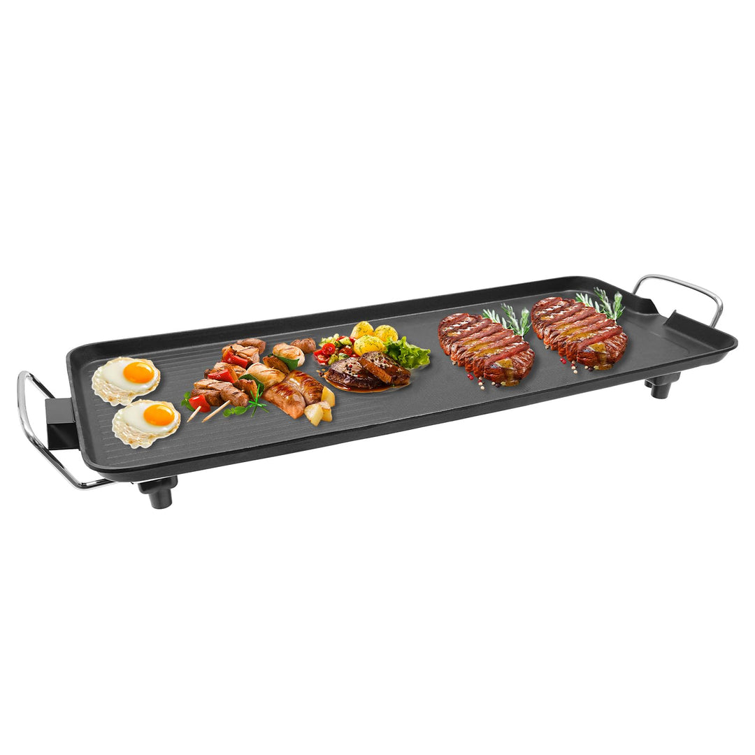 Elektrischer Tischgrill mit Antihaftbeschichtung, 68 * 28cm Grillplatte, 5 Stufen Thermostat Elektro