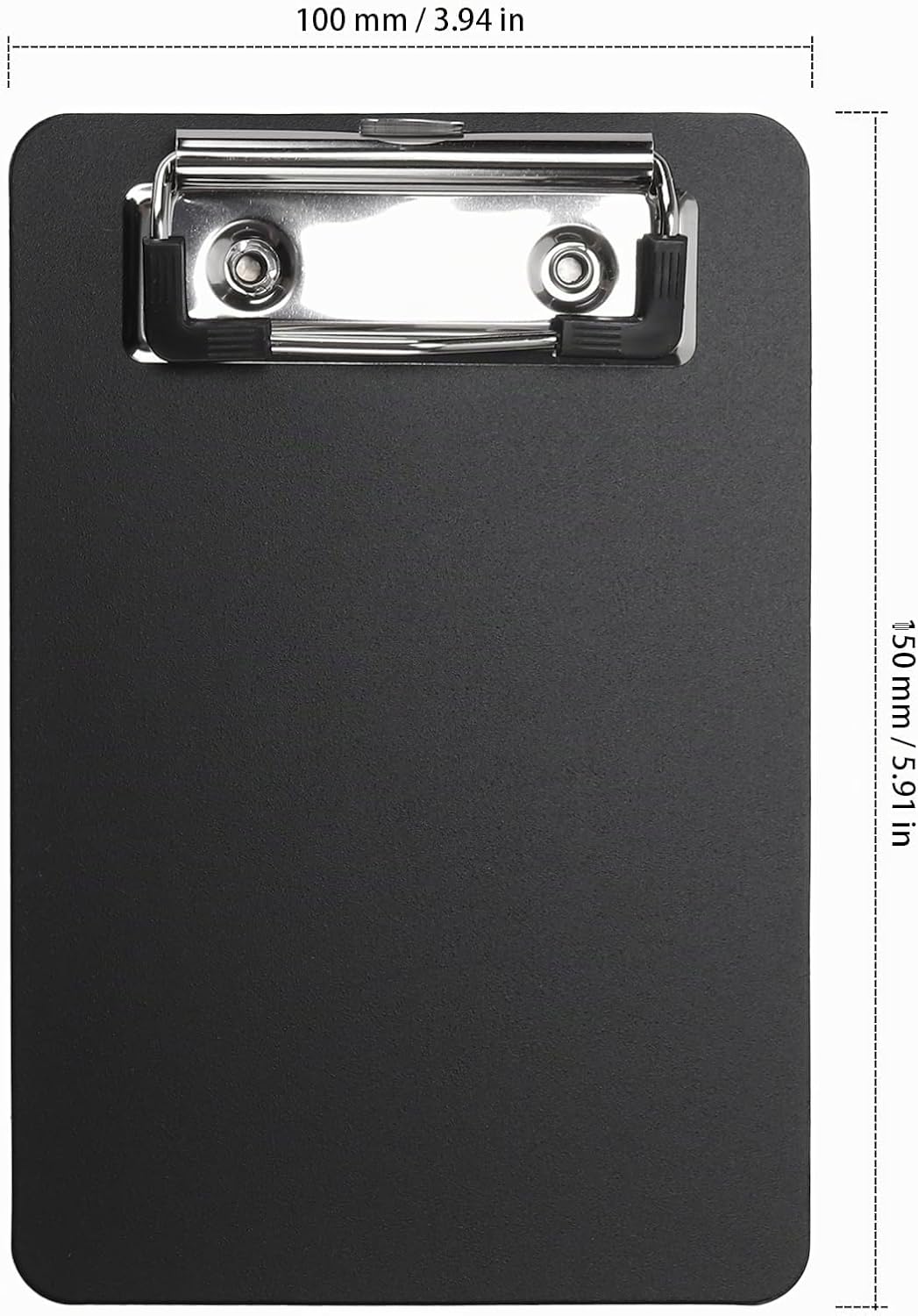 18 Stück Schwarz Klemmbrett A6, 10 x 15 cm Kunststoff Schreibplatte mit Metallklemme, Klemmbretter m