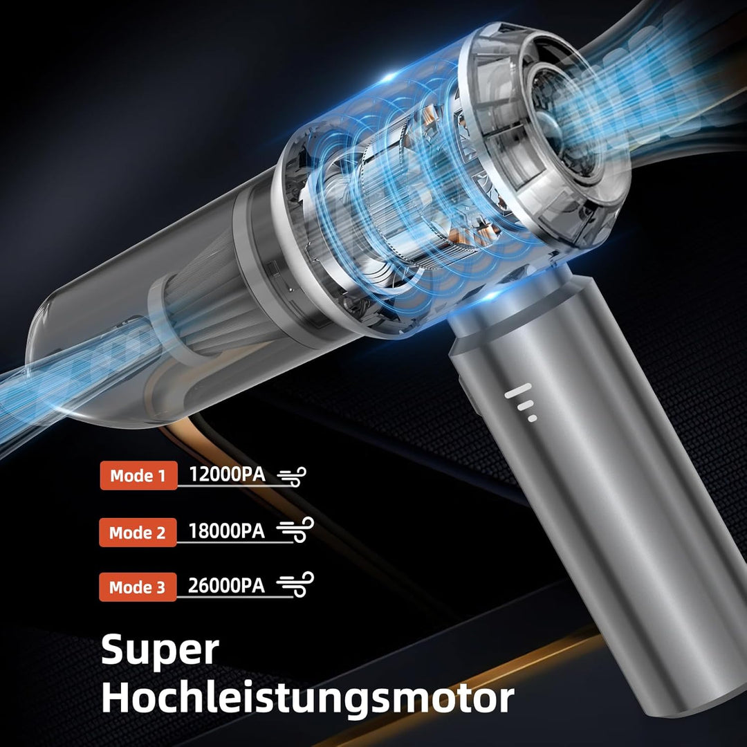 NVKHG Handstaubsauger, Handstaubsauger Akku, 18000Pa Autostaubsauger mit Bürstenloser Motor, 3-Gang