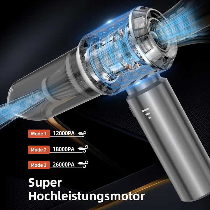 NVKHG Handstaubsauger, Handstaubsauger Akku, 18000Pa Autostaubsauger mit Bürstenloser Motor, 3-Gang
