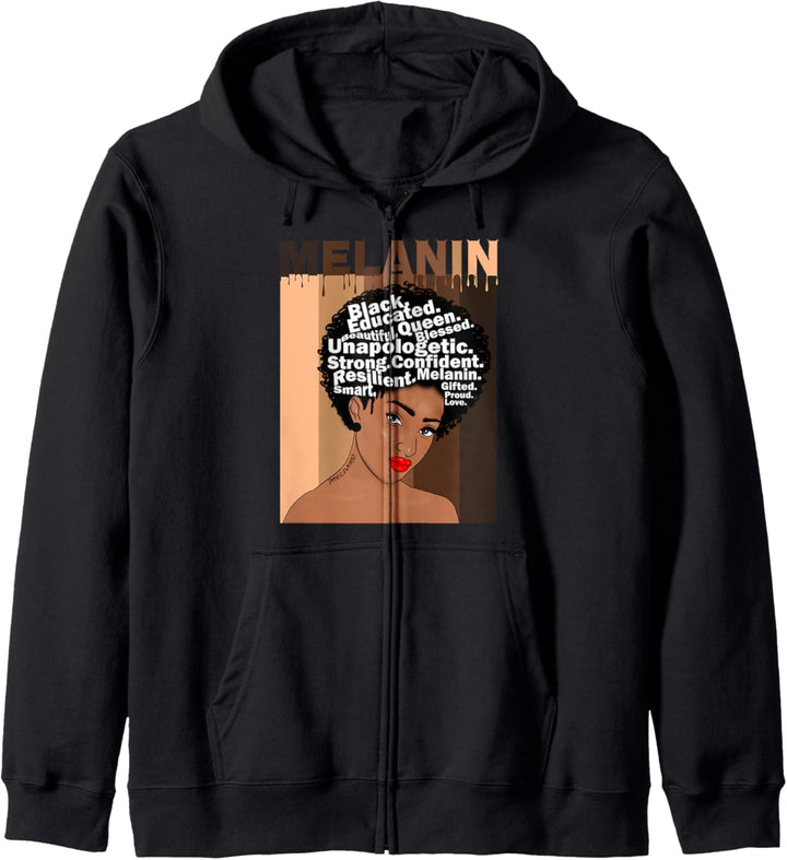 Melanin Drippin Black Pride Afro Black Girl Magic Kapuzenjacke