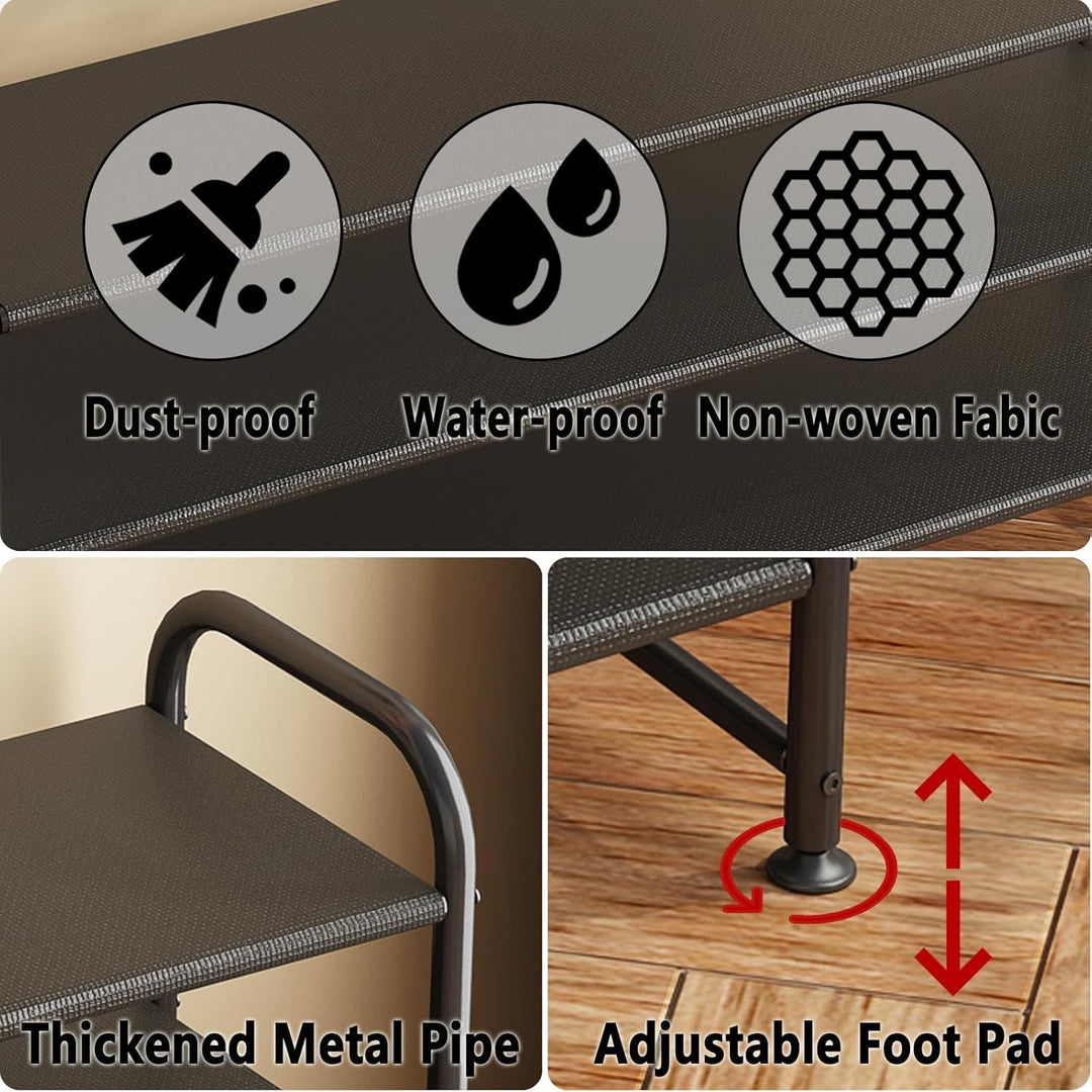 Schuhregal mit 3 Ebenen, Shoe Rack Platzsparend, Schuhablage Metall, Schuhständer Schwarz, Schmales