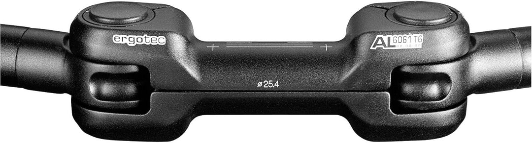 ergotec Fahrradlenker Lenkerbügel AHS-Superlight 25.4 / Aluminium AL6061-T6 Schwarz, Schwarz