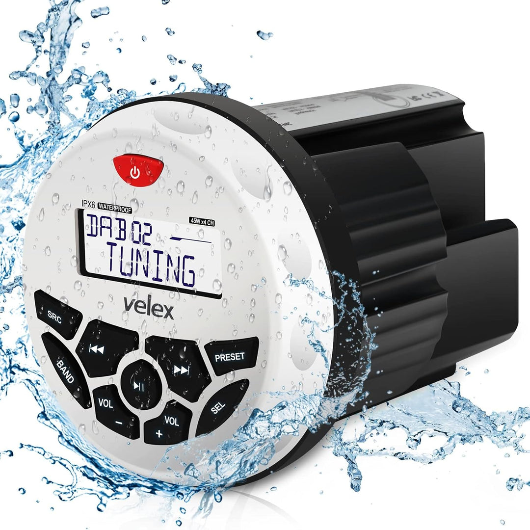 Wasserdicht Bluetooth Marine Stereo-Empfänger mit MP3 Player am DAB+/AM/FM Radio und Streaming Musik