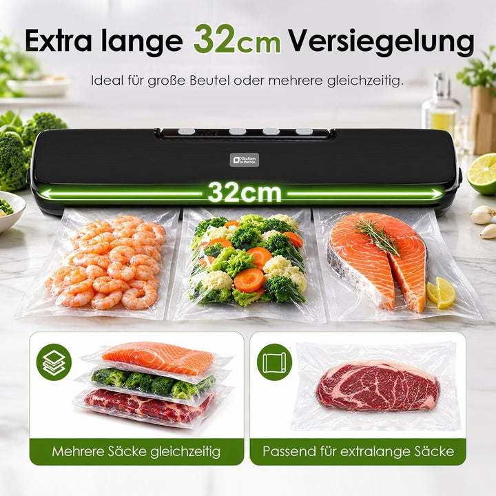 Kitchen in the box Vakuumiergerät 5-in-1 Vakuumierer für Lebensmittel, automatische Nass-/Trocken-Ve