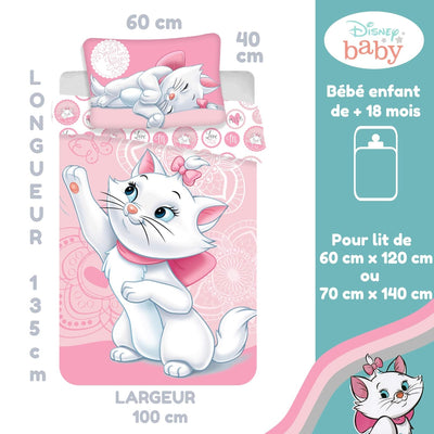 Marie Aristocats Bettwäsche-Set 100x135 + 40x60cm Baby