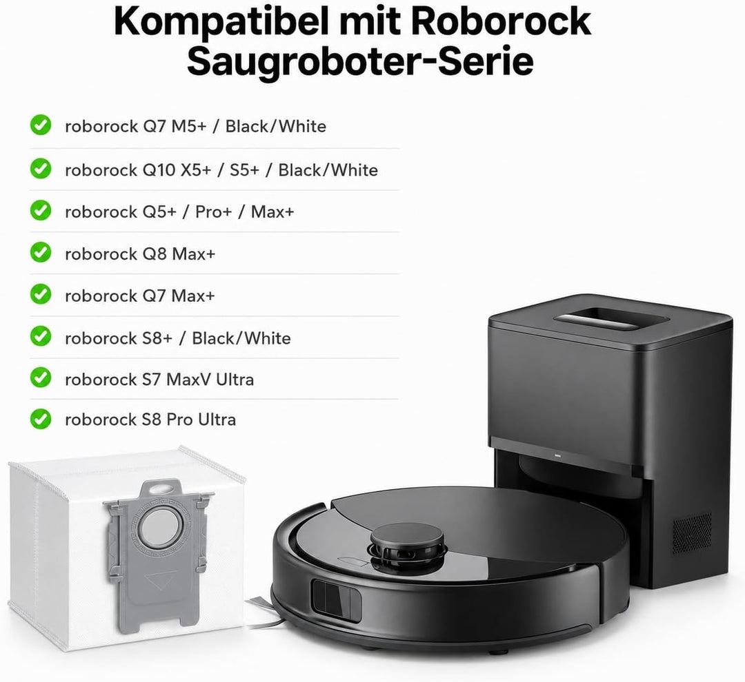 20 Stück Staubbeutel für Roborock Q7 L5+/Q10 S5+/S7 Max Ultra/Q5 Pro+/Q8 Max+/S8+/S8 Pro Ultra/S7 Ma