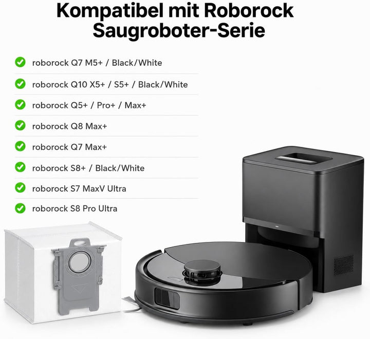 20 Stück Staubbeutel für Roborock Q7 L5+/Q10 S5+/S7 Max Ultra/Q5 Pro+/Q8 Max+/S8+/S8 Pro Ultra/S7 Ma
