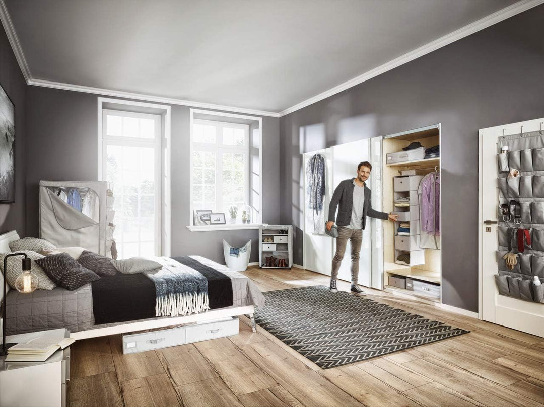 Leifheit Schuhschrank für staubfreie und geschütze Schuhe, extra stabiles Schuhregal mit flexiblen S