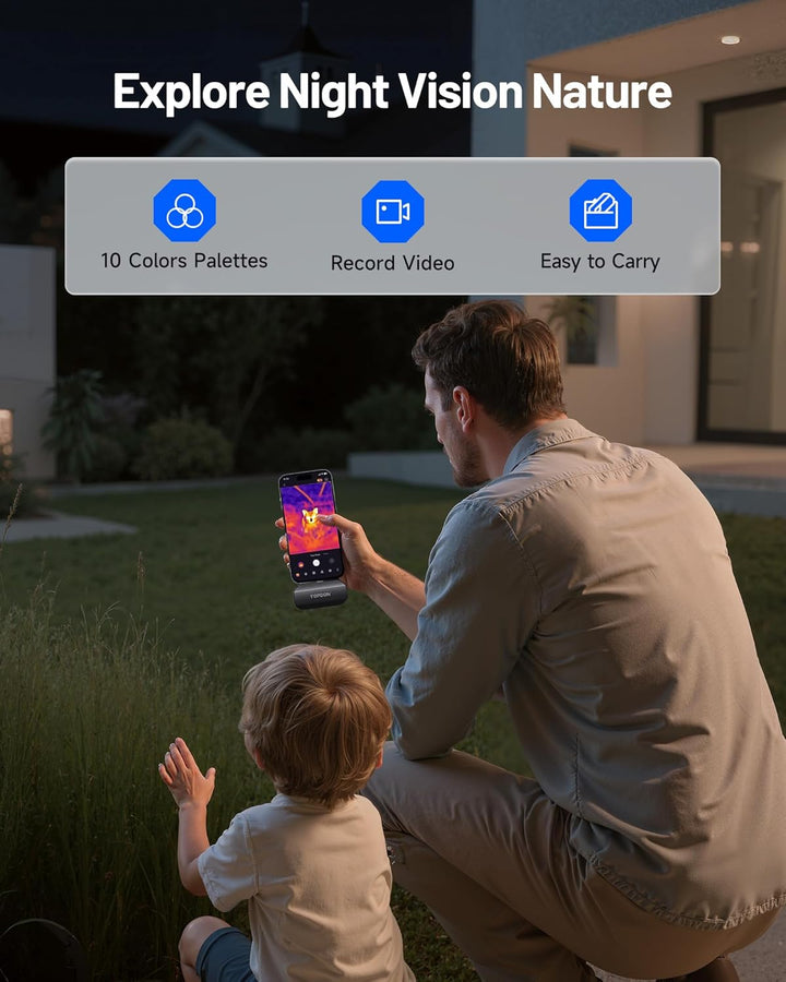 TOPDON Wärmebildkamera TC002C Duo für Android/iOS, 512 x 384 TISR hohe Auflösung, -20–550 °C, 25 Hz,