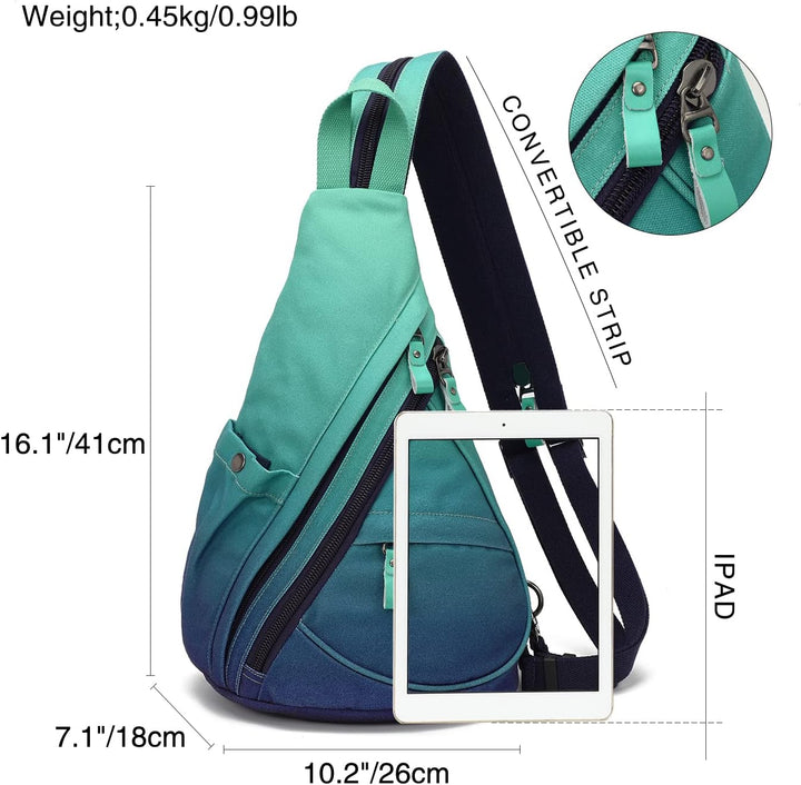KL928 Canvas Sling Bag Rucksack Damen und Herren – Schulterrucksack Umhängetasche Crossbag Verstellb