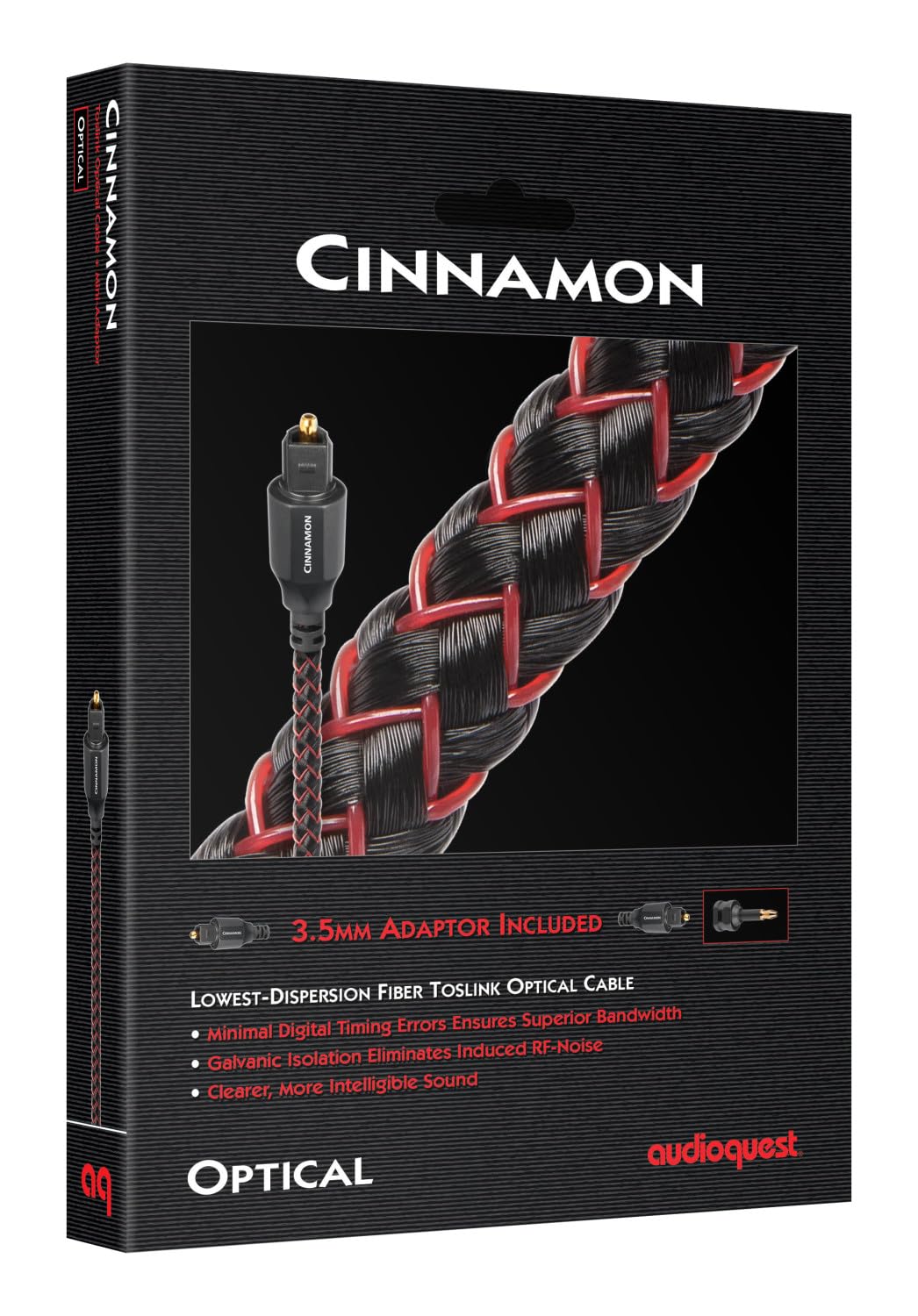 AudioQuest Cinnamon Optilink 1,5m Audio-Kabel TOSLINK Schwarz - Audio-Kabel (Toslink, TOSLINK, 1,5 m
