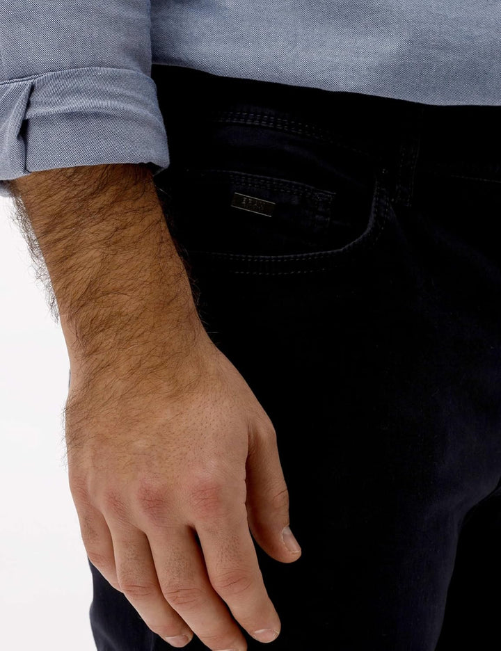 BRAX Straight Fit Hose Cadiz Cotton Satin Stretch Nachtblau 31W / 32L 1 Perma Blue Nos, 31W / 32L 1