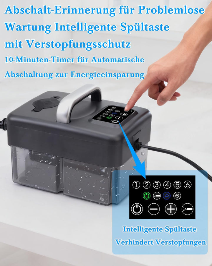 Dampfreiniger Handgerät für Alles - 2500W 6-Stufig Einstellbar, 1,6L Wassertank, 120 °C Dampf, 15s A