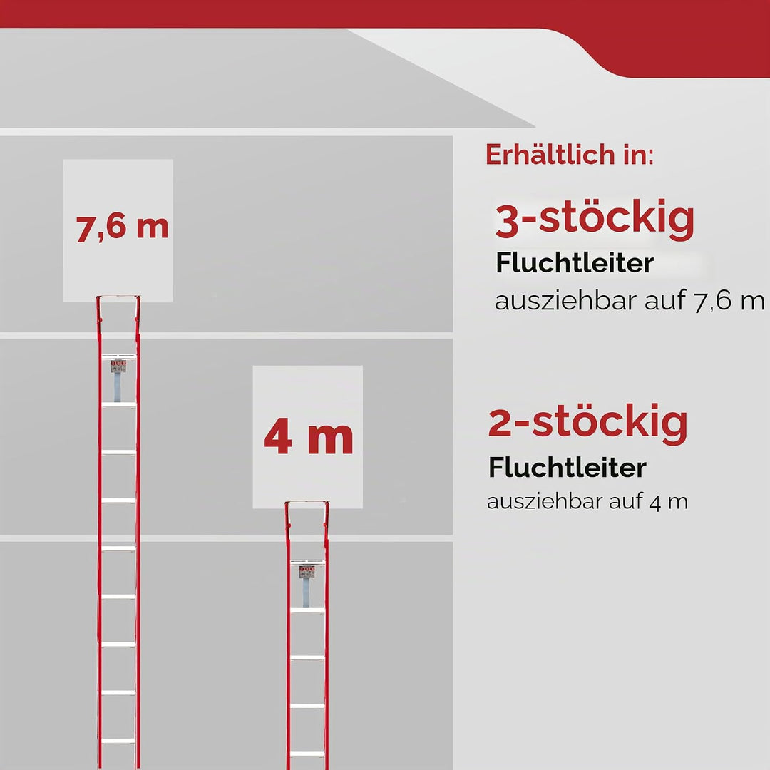 Kidde 468094 Feuerleiter, für 3 Stockwerke, 7,6 m