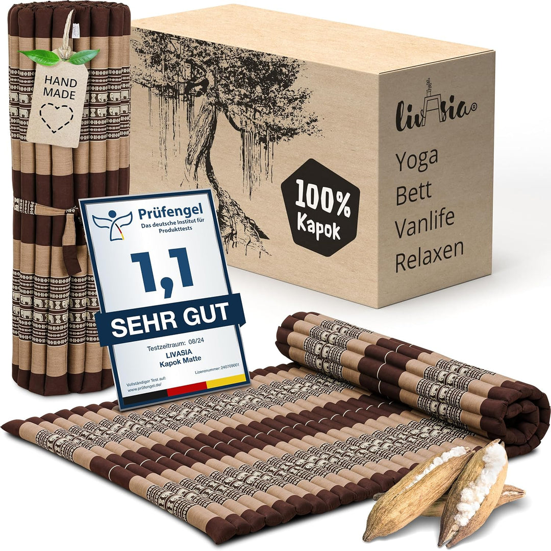 livasia Rollmatte Rollmatratze L-200x110x4,5cm, Gästebett Gästematratze 1 Person, Reisebett Kofferra