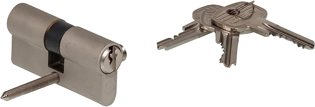 Hörmann Profilzylinder (vernickelt, mit drei Schlüsseln, 31,5 x 31,5 mm) 31070, Silber