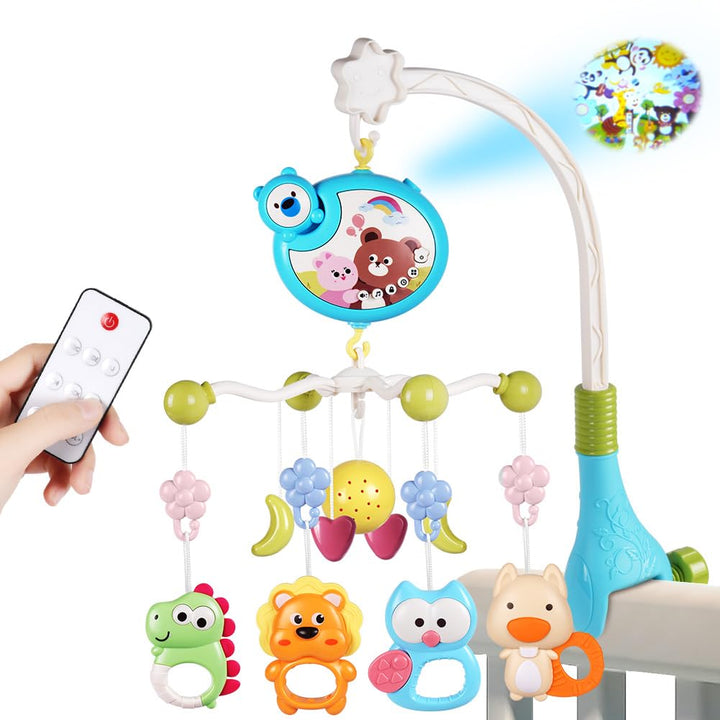 Aolso Babybett-Spielzeug, Mobile für Babybett, Baby Einschlafhilfe Musikspielzeug mit süssen Tieren,