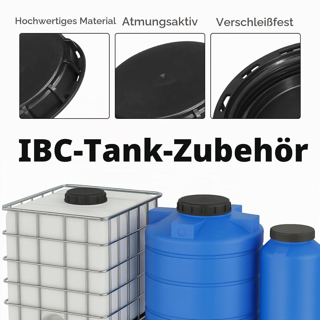 2pcs IBC Deckel DN 150, IBC tankdeckel 163mm Abdeckung Kappe dn150 Schwarz für 1000L IBC Wasser Tank