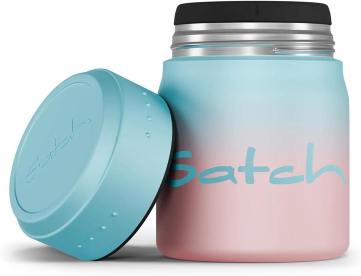 Satch Thermo Lunchbox 500ml, auslaufsicher, isoliert, mit Gabel-Löffelkombination Light Blue Graffit