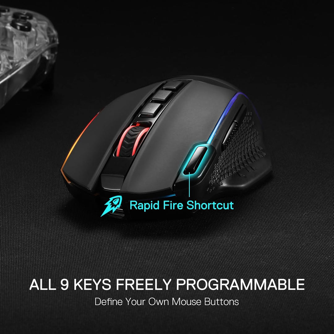 Redragon M991 kabellose Gaming-Maus, 19000 DPI kabelgebundene/drahtlose Maus mit Schnellfeuertaste,