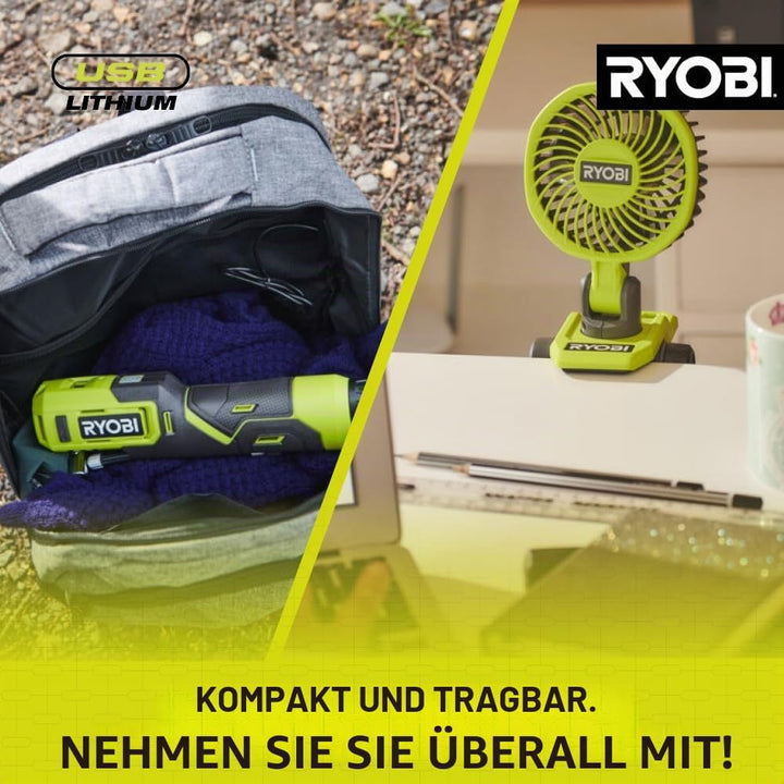 RYOBI 4 V USB-LITHIUM Akku-Schnitzer RPC4-0, geeignet für Holzschnitzereien und Meisselaufgaben, ohn