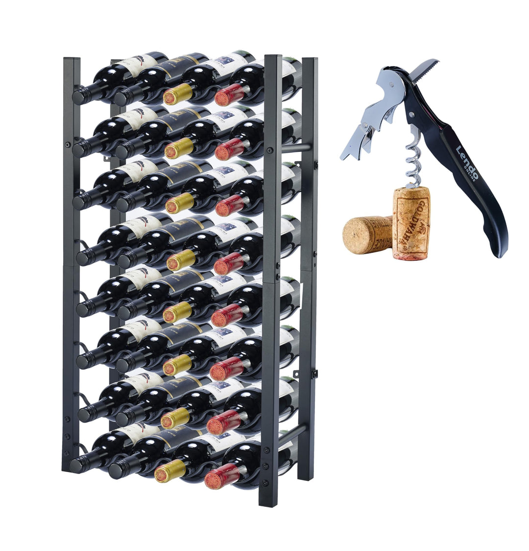 Weinregal - Weinschrank - Weinflaschenhalter - Weinlagerung - Schwarz - Pulverbeschichteter Stahl -