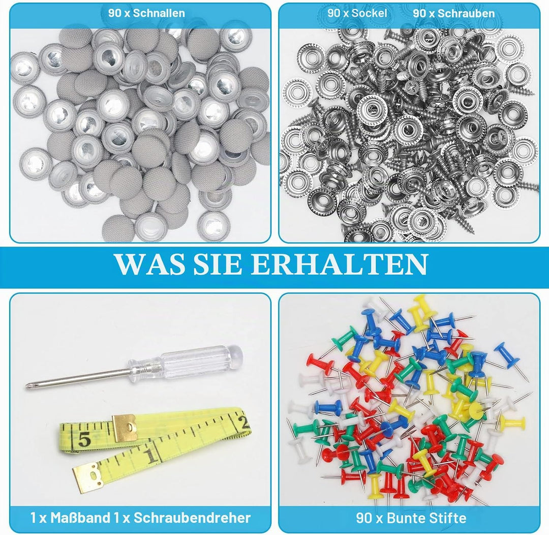 Auto Reparatur Nieten Set, 90 St¨¹ck KFZ Dachhimmel Reparatur Nieten, Universal Auto Dach Nieten mit