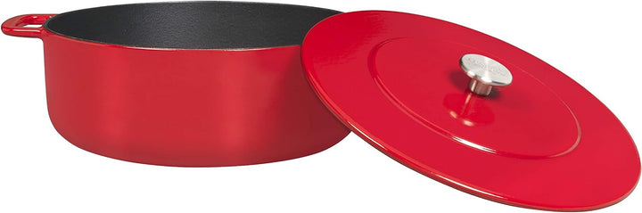 Combekk Gusseisen Topf, Dutch Oven, 100% Recycet, 28cm 6.8L, Für alle Herdarten, Rot Rot 28, Rot 28