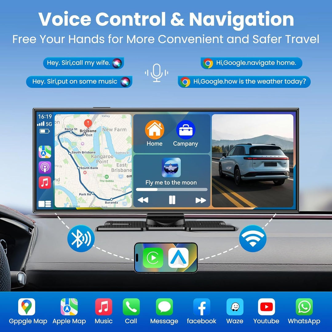 11.5 Zoll CarPlay Display für Apple CarPlay & Android Auto,Car Play IPS Touch Screen Kabelloses Carp